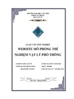 LUẬN văn sư PHẠM vật lý WEBSITE mô PHỎNG THÍ NGHIỆM vật lý PHỔTHÔNG 