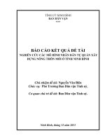 Đề tài khoa học mô hình nhân dân tự quản xây dựng nông thôn mới