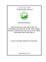Đánh giá kết quả thực hiện công tác giải phóng mặt bằng dự án Khu Công nghiệp, Đô thị và Thương mại VSIP tại xã Hưng Chính, thành phố Vinh, tỉnh Nghệ An (Luận văn thạc sĩ)
