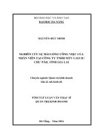 Nghiên cứu sự hài lòng công việc của nhân viên tại công ty TNHH MTV cao su chư păh, tỉnh gia lai (tt) 