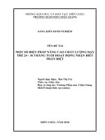 MỘT số BIỆN PHÁP NÂNG CAO CHẤT LƯỢNG dạy TRẺ 24   36 THÁNG TUỔI HOẠT ĐỘNG NHẬN BIẾT PHÂN BIỆT 