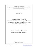 Giải pháp hạn chế rủi ro trong hoạt động cho vay tại ngân hàng thương mại cổ phần dầu khí toàn cầu – chi nhánh Quảng Ninh (Luận văn thạc sĩ)