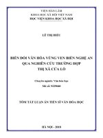 Biến đổi văn hóa vùng ven biển Nghệ An qua nghiên cứu trường hợp Thị xã Cửa Lò (tt)