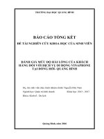 Đánh giá mức độ hài lòng của khách hàng đối với dịch vụ di động vinaphone tại đồng hới  quảng bình (tt) 