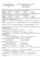 Đề thi thử THPTQG 2018 môn tiếng anh THPT chuyên bắc ninh Sở bắc ninh file word có lời giải chi tiết