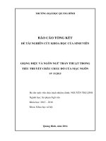 GIỌNG điệu và NGÔN NGỮ TRẦN THUẬT TRONG TIỂU THUYẾT CHÂU CHẤU đỏ của mạc NGÔN