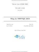 TRẮC NGHIỆM TỔNG ôn THPTQG 2018 môn TOÁN, THẦY lục TRÍ TUYÊN 