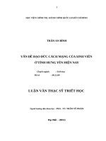 Vấn đề đạo đức cách mạng của sinh viên ở tỉnh Hưng Yên hiện nay