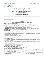 Tuần 33 giáo án lớp 1 soạn theo định hướng phát triển năng lực học sinh