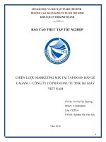 Báo cáo thực tập tốt nghiệp khoa Quản trị kinh doanh Chiến lược marketing mix tại tập đoàn bán lẻ Caganu Công ty cổ phần đầu tư XNK da giày Việt Nam