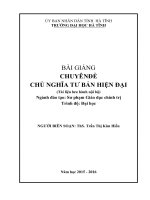 BÀI GIẢNG CHUYÊN ĐỀ CHỦ NGHĨA TƯ BẢN HIỆN ĐẠI