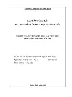 Nghiên cứu, xây dựng mô hình máy phát điện đơn giản chạy bằng sức gió 