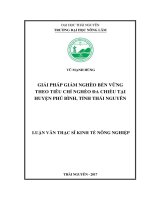 Giải pháp giảm nghèo bền vững theo tiêu chí nghèo đa chiều tại huyện phú bình, tỉnh thái nguyên 