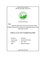 Đánh giá hiệu quả sử dụng đất sản xuất nông nghiệp trên địa bàn xã phúc hà   thành phố thái nguyên   tỉnh thái nguyên 