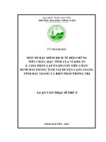 Một số đặc điểm dịch tễ hội chứng tiêu chảy, đặc tính của vi khuẩn e  coli phân lập ở lợn con tiêu chảy dưới 2 tháng tuổi tại huyện lạng giang   tỉnh bắc giang và biện pháp phòng trị 
