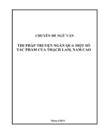 SÁNG KIẾN THI PHÁP TRUYỆN NGẮN QUA MỘT SỐ TÁC PHẨM CỦA THẠCH LAM, NAM CAO