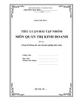 Tiểu luận quản trị - Công bố thông tin của doanh nghiệp nhà nước