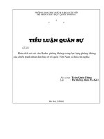 Phân tích vai trò của Radar phòng không trong lực lợngphòng không của chiến tranh nhân dân bảo vệ tổ quốc Việt Nam xã hội chủ nghĩa