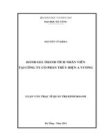 Đánh giá thành tích nhân viên tại công ty cố phần thủy điện a vương