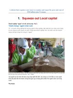 A debate that requires your team to examine and argue the pros and cons of FDI inflows into Vi etnam