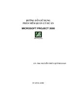 Hướng dẫn sử dụng phần mềm quản lý dự án microsoft project 2000