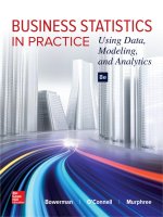 Giáo trình Business statistics in practice using data modeling and analystics 8e by bowemen