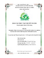 TÌM HIỂU CÔNG TÁC QUẢN LÝ TÀI NGUYÊN NƯỚC CỦA PHÒNG TÀI NGUYÊN NƯỚC TRÊN ĐỊA BÀN TỈNH KIÊN GIANG