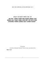 Báo Cáo Kết Thúc Dự Án Dự Án “Lồng Ghép Nội Dung Nâng Cao Năng Lực Thực Hiện Cam Kết Về WTO Vào Chương Trình Giảng Dạy Chính Khóa”