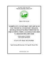 Nghiên cứu cơ sở thực tiễn đề xuất các nội dung cơ bản quy hoạch, kế hoạch bảo vệ phát triển rừng thị xã đông triều giai đoạn 2015   2020 và định hướng đến 2030 