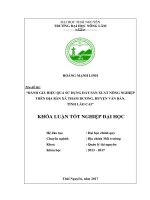 Đánh giá hiệu quả sử dụng đất sản xuất nông nghiệp trên địa bàn xã thẩm dương   huyện văn bàn   tỉnh lào cai 