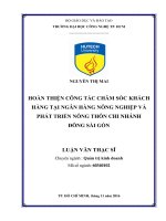 Hoàn thiện công tác chăm sóc khách hàng tại ngân hàng nông nghiệp và phát triển nông thôn chi nhánh đông sài gòn