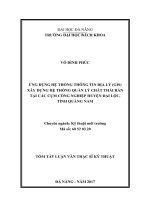 Ứng dụng hệ thống thông tin   địa lý (GIS) xây dựng hệ thống quản lý chất thải rắn tại các cụm   công nghiệp huyện Đại Lộc, tỉnh Quảng Nam”
