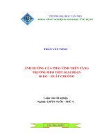 ẢNH HƯỞNG của PHÁI TÍNH TRÊN TĂNG TRƯỞNG HEO THỊT GIAI đoạn 40 KG – XUẤT CHUỒNG 