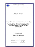 ẢNH HƯỞNG của KHẨU PHẦN bổ SUNG dầu dừa,  dầu NÀNH lên NĂNG SUẤT và CHẤT LƯỢNG  TRỨNG gà đẻ THƯƠNG PHẨM ISA BROWN ở 32 – 36 TUẦN TUỔI NUÔI CHUỒNG kín tại ĐỒNG NAI 