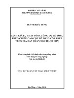 Đánh giá sự thay đổi cường độ bê tông theo chiều cao cột bê tông cốt thép trên địa bàn quận ngũ hành sơn