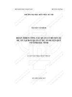Hoàn thiện công tác quản lý hồ sơ các dự án tại ban quản lý dự án huyện quế võ tỉnh bắc ninh (tt) 