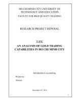 AN ANALYSIS OF GOLD TRADING CAPABILITIES IN HO CHI MINH CITY