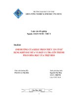 ẢNH HƯỞNG của KHẨU PHẦN THỨC ăn có sử DỤNG KHÔ dầu dừa và bột cá TRA lên THÀNH PHẦN hóa học của THỊT HEO 