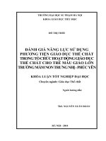 ĐÁNH GIÁ NĂNG LỰC SỬ DỤNG PHƢƠNG TIỆN GIÁO DỤC THỂ CHẤT TRONG TỔ CHỨC HOẠT ĐỘNG GIÁO DỤC THỂ CHẤT CHO TRẺ MẪU GIÁO LỚN TRƯỜNG MẦM NON