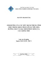 ẢNH HƯỞNG của các mức độ xơ TRUNG TÍNH (NDF) TRONG KHẨU PHẦN lên sự TIÊU hóa DƯỠNG CHẤT và đặc điểm PHÂN mềm của các GIỐNG THỎ 