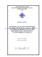 ẢNH HƯỞNG của sự THAY THẾ rơm BẰNG lục BÌNH tươi TRÊN các THÔNG số DỊCH dạ cỏ, tỷ lệ TIÊU hóa DƯỠNG CHẤT, NITƠ TÍCH lũy và TĂNG TRỌNG của TRÂU TA 