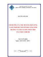 ẢNH HƯỞNG của VIỆC bổ SUNG bột GỪNG và kết hợp bột tỏi lên KHẢ NĂNG SINH TRƯỞNG và CHẤT LƯỢNG THÂN THỊT ở gà THỊT COBB 500 