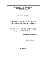 MỘT SỐ BIỆN PHÁP RÈN LUYỆN KĨ NĂNG CA HÁT CHO TRẺ MẦM NON 5 - 6 TUỔI