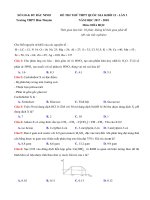 Đề thi thử THPT quốc gia 2018 môn hóa học trường THPT hàn thuyên bắc ninh lần 1 