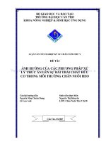 ẢNH HƯỞNG của các PHƯƠNG PHÁP xử lý THỨC ăn lên sự bài THẢI CHẤT hữu cơ TRONG môi TRƯỜNG CHĂN NUÔI HEO 