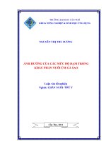 ẢNH HƯỞNG của các mức độ đạm TRONG KHẨU PHẦN NUÔI úm gà SAO 
