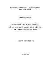 Nghiên cứu ứng dụng kỹ thuật nội soi niệu quản ngược dòng điều trị sỏi thận bằng ống soi mềm 