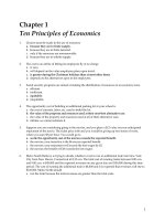 câu hỏi trắc nghiệm Kinh Tế Vi Mô ManKiw có đáp án