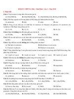 Đề thi thử THPTQG năm 2018 môn hóa học đề KSCL THPT lý bôn   thái bình lần 1   