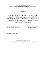 ẢNH HƯỞNG của các mức độ THAY THẾ đậu lá NHỎ TRONG KHẨU PHẦN cơ bản LÔNG tây lên KHẢ NĂNG SINH sản của THỎ THUẦN GIỐNG NEW ZEALAND 